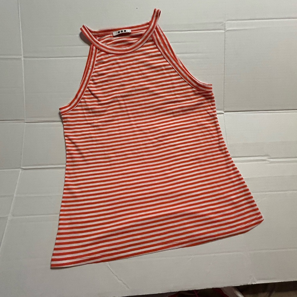 NWOT L Three Dots Striped Sleeveless Top